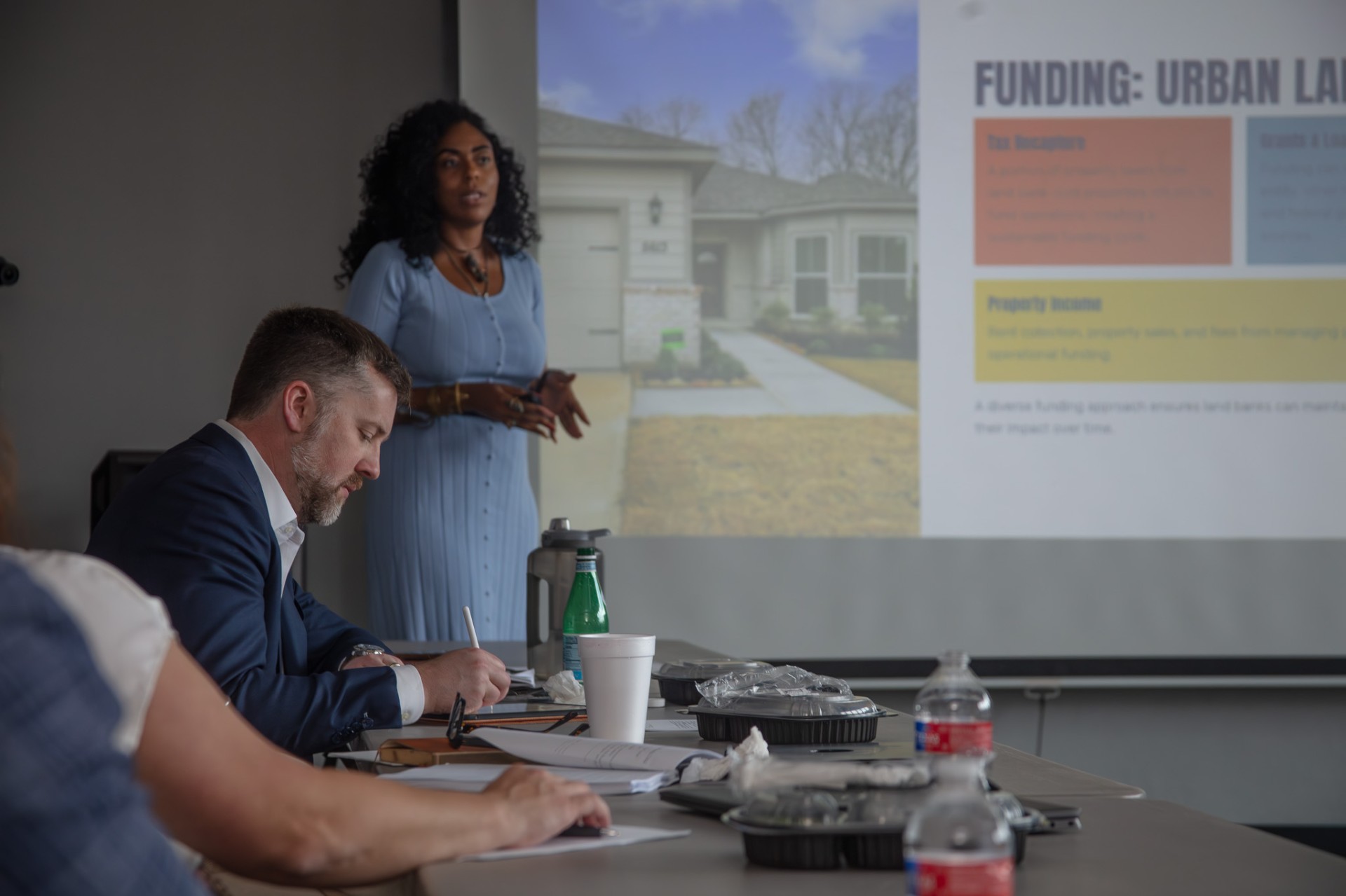 Christa presenting a funding strategy session